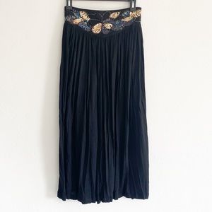 Gypsy Style Long Maxi Black Skirt Sequins Design